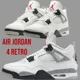 thumbnail image 1 of N I-K-E A i r-Jor-dan 4 Retro White Cement FV5029-100 Men's Size 6Y/Fits Woman 7.5, 1 of 6