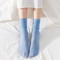 thumbnail image 1 of Cute Breathable Socks Casual Solid Color Lastic Socks Soft Short Socks Blue, 1 of 6