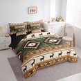 thumbnail image 3 of Feelyou Triangle Aztec Women Bedding Comforter Set 7pcs, Hippie Deer Animal Queen Bedding Sets, Western Cowgirl Cowboy Reversible Queen Sheet Sets, Luxury Bedroom Decor, 3 of 7