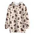 thumbnail image 4 of Xoenoiee Dachshund Paw Heart Print Long Hoodies Oversized Kids Trendy Graphic Long Pullover Dresses Sweatshirt for Teen Girls Spring Fall Casual Tops Sports Shirt with Pocket, Size 7-8 Years, 4 of 7