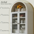 thumbnail image 3 of SinCiDo Arched Kitchen Pantry Storage Cabinet, 71" Tall Wood Storage Cabinet with 4 Doors and 6 Shelves for Dining Room Living Room, 3 of 8