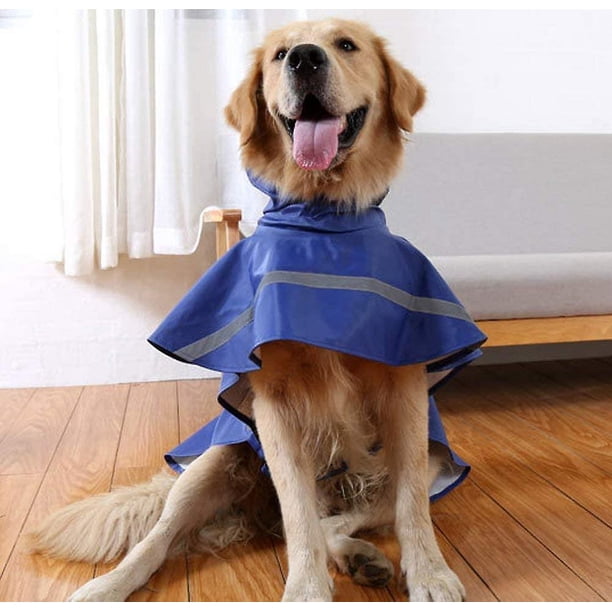 Chubasquero con capucha impermeable ajustable para perros, chaqueta reflectante para la lluvia para perros, ropa impermeable para perros pequeños, medianos y grandes (m, azul oscuro) Rojo Verde Cocina, Decoración y Otros