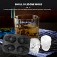 thumbnail image 3 of FLhrweasw Bandejas Molde Hielo Calavera 3D Molde Hielo Silicona Reutilizable Fácil Liberación (negro), 3 of 9