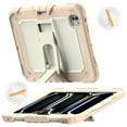 thumbnail image 4 of Case for iPad Pro 11 Inch 5th Gen 2024, Military Grade Protective Silicone PC Cover with Screen Protector & Adjustable Kickstand & Shoulder Strap & Pencil Holder & 3-layer Protection, Rosegold+Beige, 4 of 8
