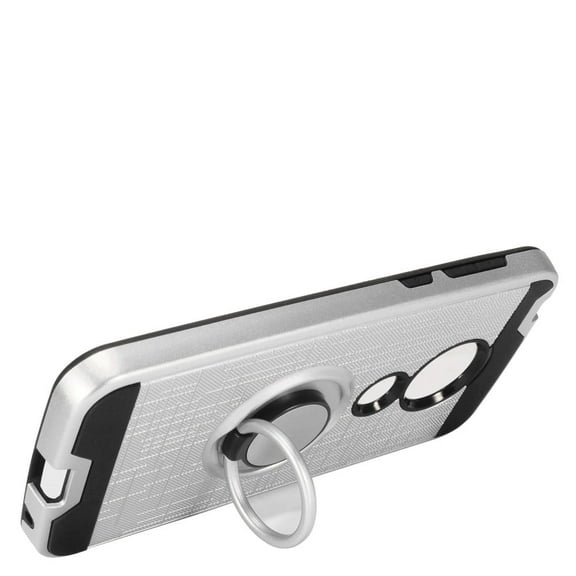 GSA Brushed Case w/Ring Stand for Motorola Moto G7 Play - Silver