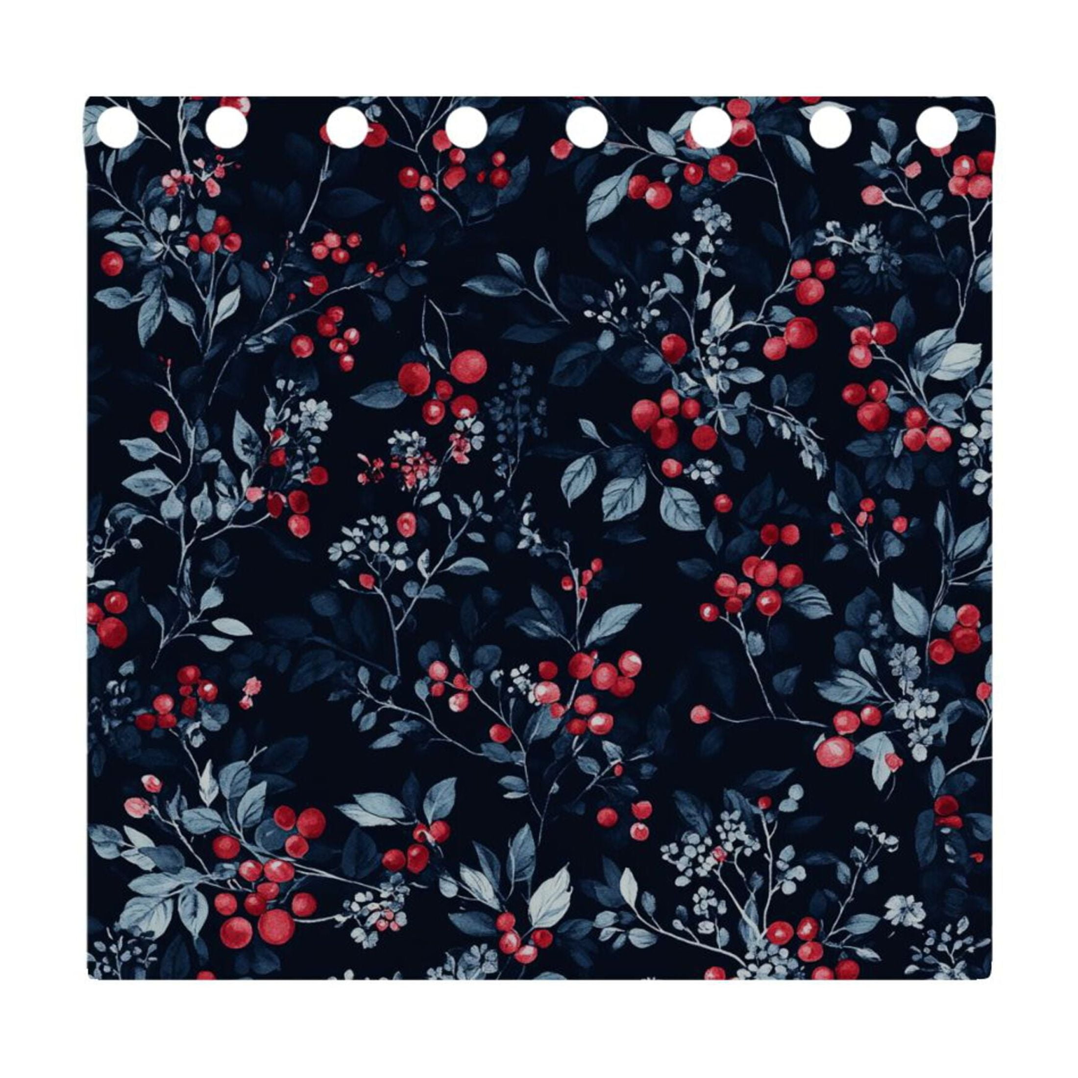 Berry and Leaf Blackout Curtains for Living Room Bedroom 55W x 54L Insulated Window Drapes 2 Panels