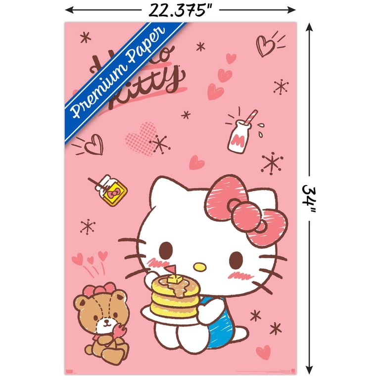Hello Kitty: 25 Snack Time - Pancakes Wall Poster, 22.375
