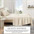 thumbnail image 2 of Cotton Heathered Melange Jersey Knit Bed Sheet Set (King, Oatmeal), 2 of 7