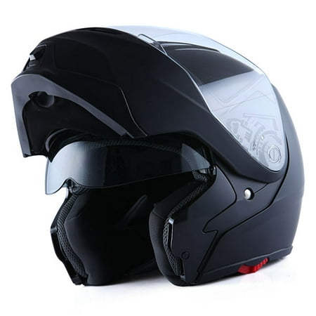 1Storm Motorcycle Street Bike Modular/Flip up Dual Visor/Sun Shield Full Face Helmet HG339 Matt