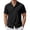 Black-01, variant on Men’s Retro Striped Short Sleeve Button-Down Shirt, Vintage Casual Camp Collar Knit Top