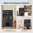 thumbnail image 5 of CoSoTower Coffee Bar Cabinet Kitchen Cabinet with Storage, Farmhouse Wine Cabinet with Drawers Shelves and Cabinets, Buffet Cabinet Wine & Glass Racks for Dining Room, Kitchen, Dark Blue, 5 of 9