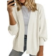 thumbnail image 2 of Women'S Fall Fashion: Front-Open Long-Sleeved Knitted Cardigan Sweater Cream White XXL, 2 of 6