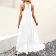 thumbnail image 4 of Moda mujer verano alto bajo volante Maxi vestido correa de espagueti sólido fluido playa vestido largo Fridja  bnh92, 4 of 9