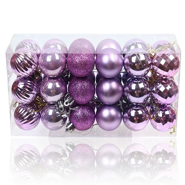 Matsuzay 30 piezas de bolas de Navidad adornos inastillables decoraciones para árboles de Navidad juego de bolas colgantes para decoración de fiesta de Kits de decoración para fiestas morado claro Matsuzay HA007626-06B