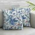 thumbnail image 3 of COMIO Spring Pillow Covers, Summer Blue Flowers Throw Pillows Chinoiserie Leaf Plant Floral Decorations Farmhouse Pillowcase Outdoor Decor Spring Cushion Case for Couch Sofa Room, 3 of 5