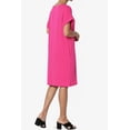 thumbnail image 4 of Robe T-Shirt Midi Longueur Genou à Manches Courtes Ajustée pour Femmes Grande Taille, 4 of 6
