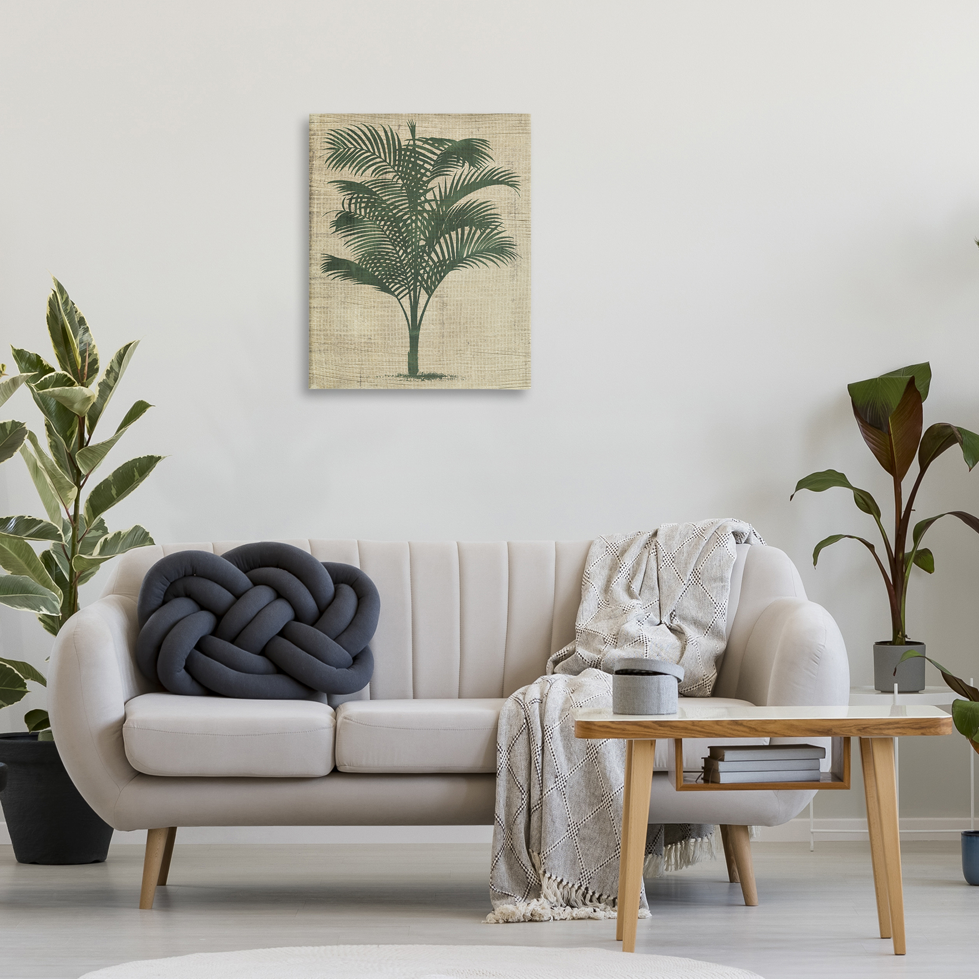 Stupell Industries Vintage Palm Plant Plants & Flowers Painting Wrapped Canvas Art Print Wall Art, 24 x 30