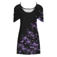 thumbnail image 4 of ICHUANYI Clearance Women Casual Loose Summer Floral Printed Tank Dress Beach Sundress Off Shoulder Dresses(Purple, L) ICHUANYI WER2023081007258, 4 of 5