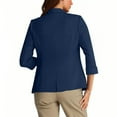 thumbnail image 4 of ZQGJB Blazers for Women Suit Jackets Dressy Rolled-up 3/4 Lenght Sleeve Single Breasted Blazer Jacket Business Casual Outfits for Work Blue XXL, 4 of 5