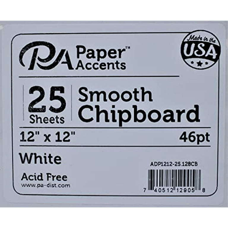 Heavy Duty 50pt Black Chipboard - 12x12 Scrapbooking Paper Accents (5 Pack) For Crafts & DIY Projects