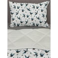thumbnail image 3 of Retro Comforter & Sham Bedding Set, Nostalgic Classic Tattoo Item Flying Bird Tiny Hearts and Branches Repetition, 3 pcs Duvet Set Microfiber Filling Quilt, 5 Sizes, Multicolor, by Ambesonne, 3 of 4