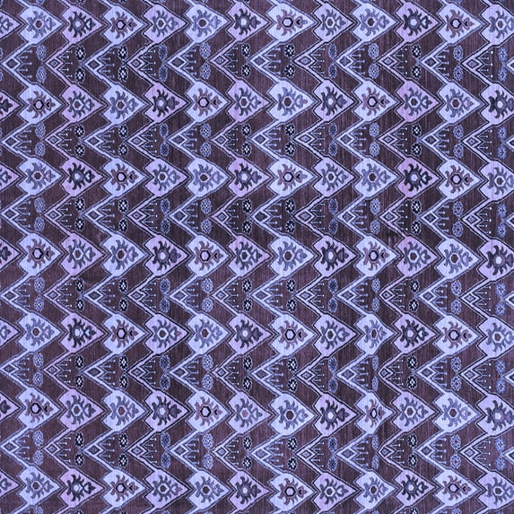 Ahgly Company Indoor Square Abstract Blue Modern Area Rugs, 7' Square