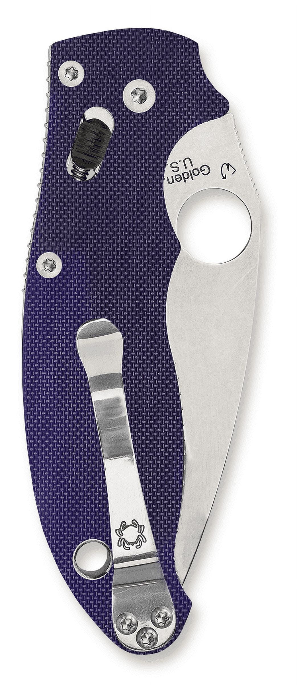 Spyderco Manix 2 Folding Knife 3.37" S110V Satin Plain Blade, Blue/Purple (Blurple) G10 Handles - C101GPDBL2