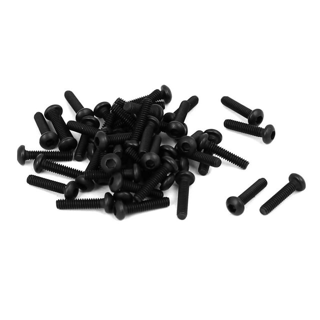 Unique Bargains M2x9mm Metal Grade 10.9 Button Head Hex Socket Cap Screw Bolt Fastener 50pcs
