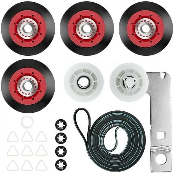 4392067 Dryer Repair Kit and W10837240 Dryer Idler Pulley for Maytag Bravos xl Kenmore Elite Whirlpool Duet Dryer Parts,Includes WPW10314173 Drum Roller,661570v Dryer Belt,279640 Idler Pulley