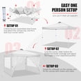 thumbnail image 3 of COBIZI 10x10 EZ Pop up Canopy Gazebo with Sidewalls,Pop up Canopy Tent Instant Shelter for Outdoor Party Camping Backyard Beach with Air Vent ,Carry Bag,Stakes,Ropes,White, 3 of 9