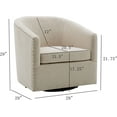 thumbnail image 3 of Locus Bono Swivel Accent Chair, Round Barrel Arm Chair for Office, Color Beige, 3 of 5