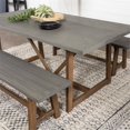 thumbnail image 4 of Brennan Solid Wood 3 Piece Trestle Dining Set in Gray/Brown, 4 of 6