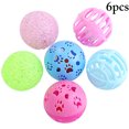 thumbnail image 2 of 6PCS Cat Jingle Ball Set Assorted Plastic Cat Bell Ball Cat Play Ball with Bell, 2 of 10