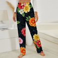 thumbnail image 3 of Floral Burst Pattern Winter Female Pants Flannel High Waist Women Pants Lady Warm Straight Leg Plush Trousers, 3 of 7
