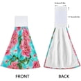 thumbnail image 4 of SKYSONIC 2 PCS Hanging Hand Towels Pink Rose Butterfly Hand Dry Towels for Kitchen & Bathroom,Hanging Towel Set with Hanging Loop, 12"x17", 4 of 6