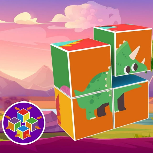 Bloques de Construcción de de Plástico, Bloque , Juguetes Sensoriales Creativos de Educación Temprana, Juguetes de Apilamiento de Rompe Dinosaurio Baoblaze Bloques de construcción de cubos