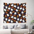 thumbnail image 2 of Halloween Tapestry Halloween Decor, halloween ghosts pumpkins Wall Tapestry Aesthetic, Halloween Decorations Tapestry Wall Hanging for Bedroom, Livingroom - 60x51in, 2 of 6