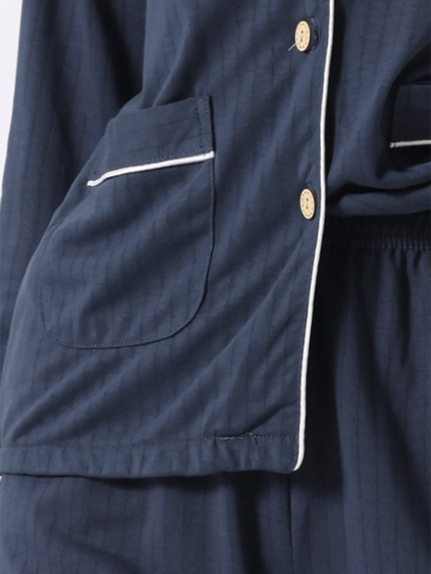 DARING DIVA Cotton Pajamas Long Sleeve Lounge Sets Button Down Pants M Navy