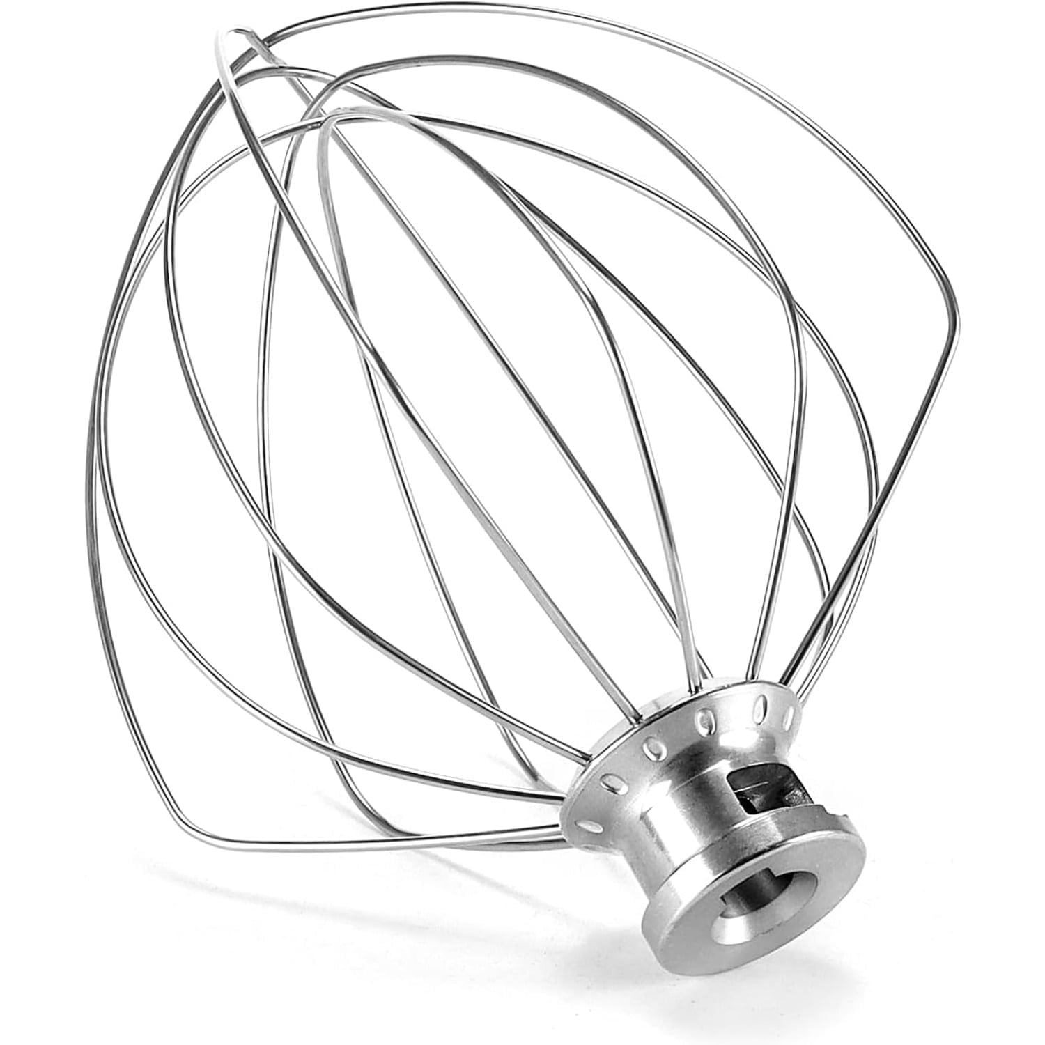 6-Wire Whisk Attachment Compatible with KitchenAid 5-6 Qt Bowl-Lift Stand Mixers, Aluminum Head with Stainless Steel Wires, Dishwasher Safe