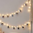 thumbnail image 4 of Guirnalda de luces LED de 4 m para tarjeta, soporte para clip de fotos, lámpara de guirnalda de hadas (blanco cálido) Tmvgtek Iluminación del hogar multifuncional, 4 of 9