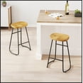 thumbnail image 3 of 29.52" Stylish and Minimalist Bar Stools Set of 2, Counter Height Bar Stools, for Kitchen Island, Coffee Shop, Bar, Home Balcony, Wood Color, 3 of 9