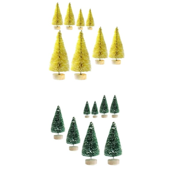 16 Pieces Desktop Miniature Trees Mini Artificial Christmas Trees for Party