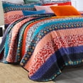 thumbnail image 5 of 3 Pcs Bohemian Striped Multicolor Quilt Bedspread Set|Cozy Bedding Set for Summer, 5 of 12