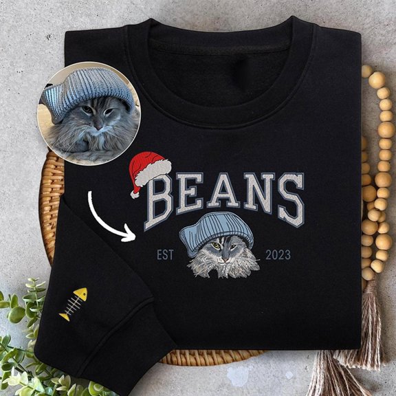 Custom Christmas Embroidered Pet Cat Cat Lovers Christmas Pet Lovers, Sweatshirt