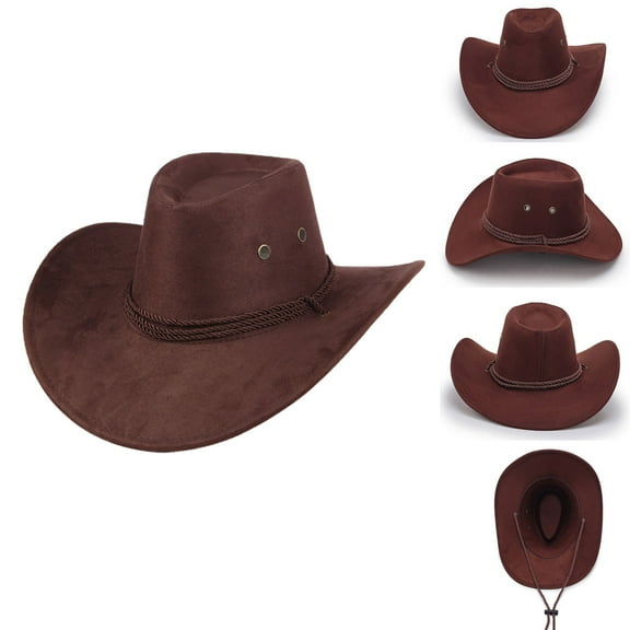 Dress Choice Women Men Western Cowboy Hat Fashion Classic Roll Up Brim Western Cowboy Hat for Outdoor