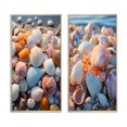 thumbnail image 2 of Designart "Sunlit Shells Beach Photo II" Coastal Beach Framed Wall Art Set Of 2 - White Beach Framed Canvas Set For Living Room Decor, 2 of 7