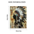 thumbnail image 2 of JEUXUS Native American Wall Art Decor Feather Headdress Canvas Picture Framed Tribal Theme Poster for Living Room Bedroom Large 12x16 in, 2 of 5