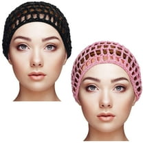 Tubi 2 Pieces – Breathable Rayon Crochet Hair Nets – Soft Sleep Caps  Snood Head Cover for Women