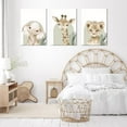 thumbnail image 4 of Hieng Nursery Canvas Wall Art Set Of 3 Baby Boy Girls Kids Room Picture Wall Decor Jungle Safari Lion Elephant Giraffe Poster Painting Cute Animal Prints For Children Toddlers Bedroom, 4 of 5