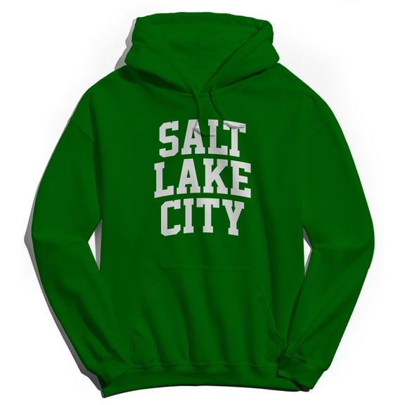 Salt Lake City V1 Graphic Irish Green Men's Cotton Pullover Hoodie